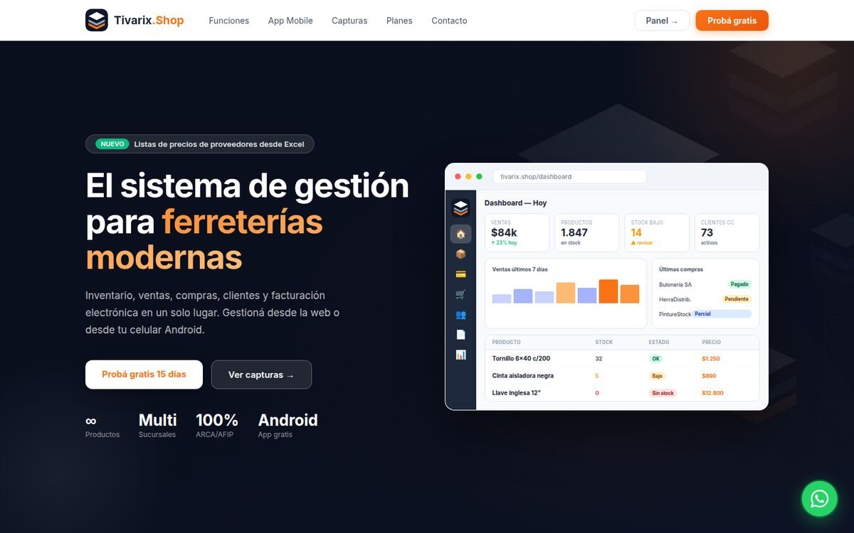 Captura de tivarix.shop